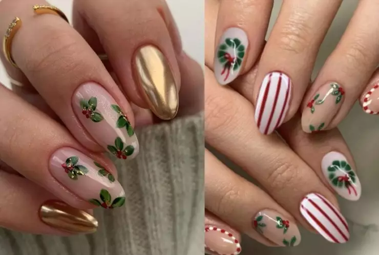 23 modelos de uñas navideñas elegantes y sencillas: puedes usarlas en cortas o largas y se ven preciosas