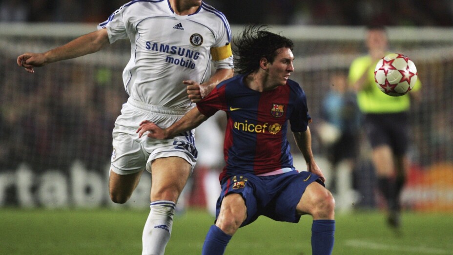 Messi y John Terry en la Champions 2005/06