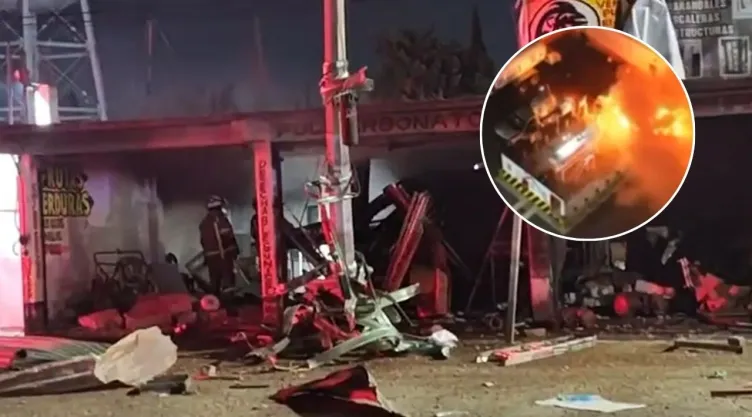 Explosión de pipa en gasera de Chalco deja una persona herida y negocios afectados en Edomex