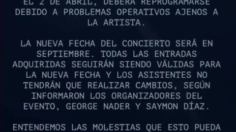 Comunicado SD Concerts