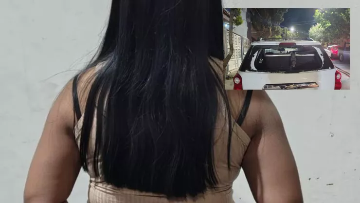 Mujer se pelea con su esposo en el fraccionamiento San Jorge en Aguascalientes y destrozó la camioneta