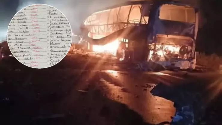 Lista de pasajeros que habrían estado en el fuerte accidente de autobús de la autopista Escárcega - Villahermosa