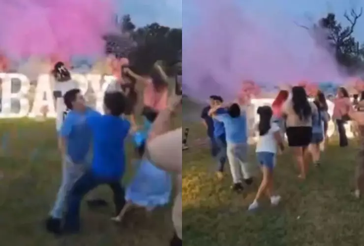 Invitados se agarran a golpes