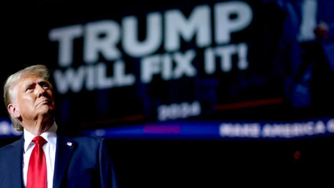 Donald Trump en un acto de campaña