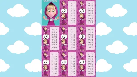 Tablas para multiplicar de Masha