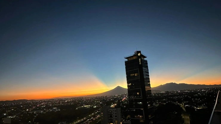 atardecer puebla hoy