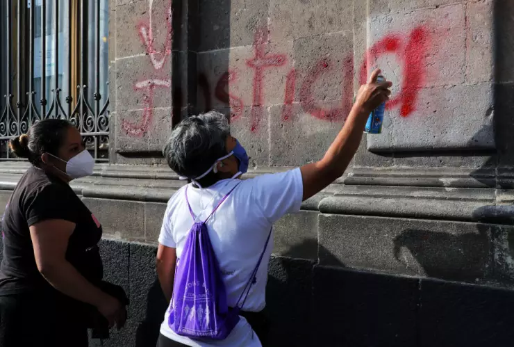 Feminist Protest At Palacio Nacional