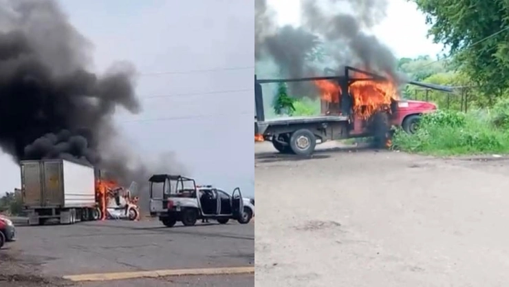 Bloqueos y quema de vehículos en Tierra Caliente Michoacán hoy