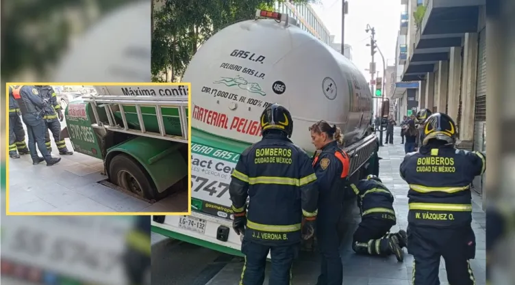 Retiran pipa atorada en registro eléctrico con 17 mil litros de gas LP en Centro Histórico