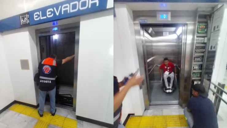 Metro CDMX: Persona en silla de ruedas queda atorada en la estación Revolución