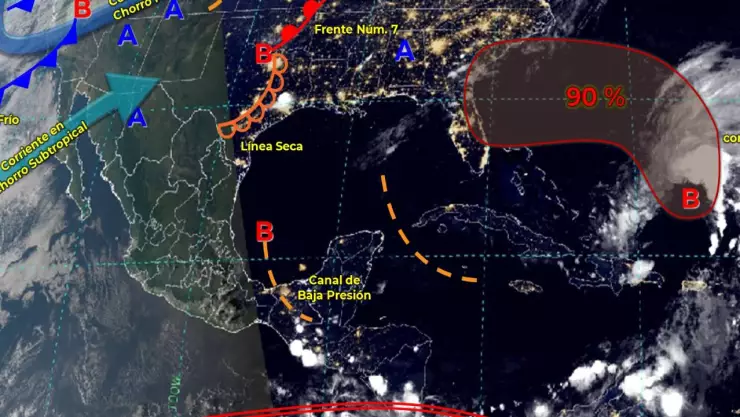Clima 7 de noviembre: Lluvias y chubascos en la Península de Yucatán