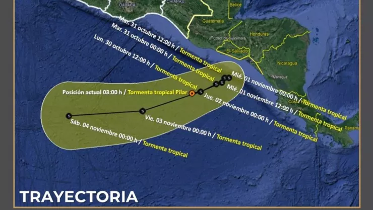 Trayectoria tormenta tropical Pilar