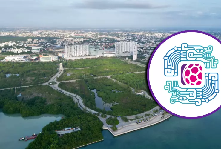 FOTOS_ Así luce la cancha de la Copa Mundial de Fútbol Socca 2025 en el Malecón Tajamar de Cancún.webp