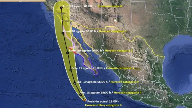 Huracán Hilary mata a una persona en Sinaloa; va para Baja California