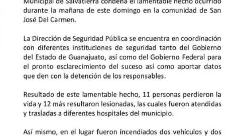 Comunicado de Salvatierra