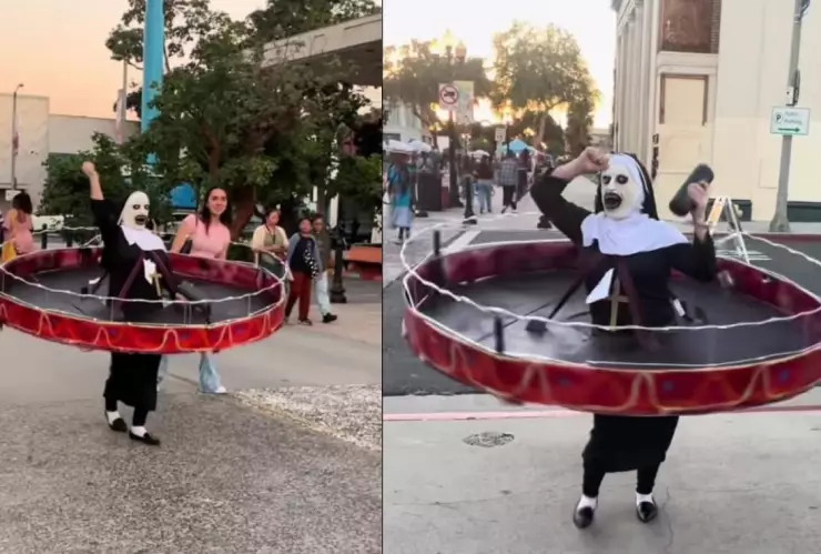 VIDEO_ Mujer usa disfraz de la Monja de la Feria y gana concurso