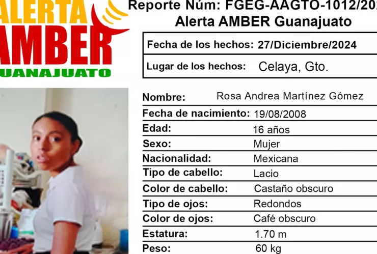 _ Activación de la Alerta Amber Guanajuato de la adolescenteRosa Andrea Martínez Gómez de 16 años, Celaya, Guanajuato.png