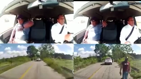 VIDEO asalto a camión en la ranchería Boquerón en Villahermosa, Tabasco