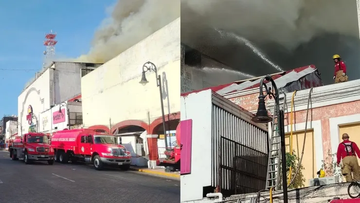 Se reactiva incendio en tienda departamental del Centro de Villahermosa, Tabasco