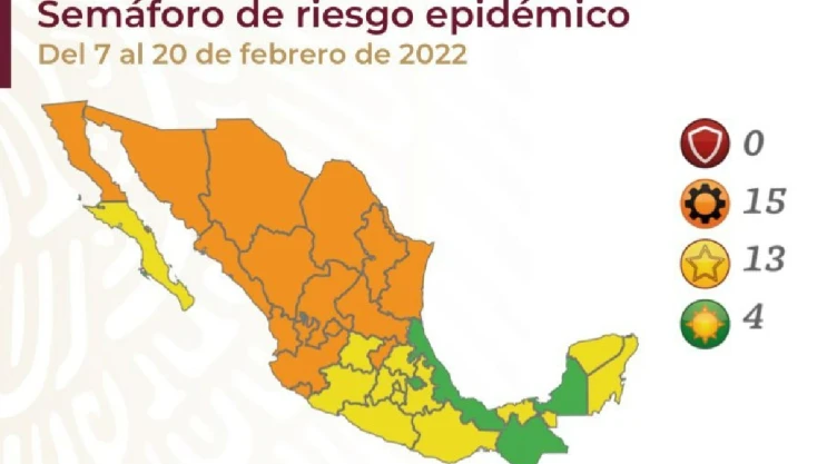 Semáforo Covid 7 al 20 febrero estados