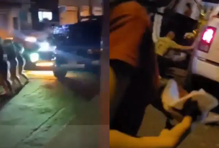 VIDEO: El momento en que atropellan caravana navideña en Los Reyes, Michoacán