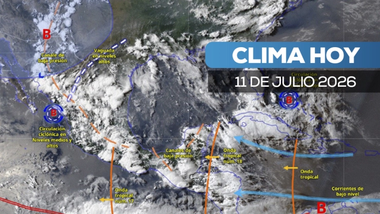 Ondas tropicales 17 y 18 dejaran lluvias intensas en México; así el clima hoy 11 de junio 2026