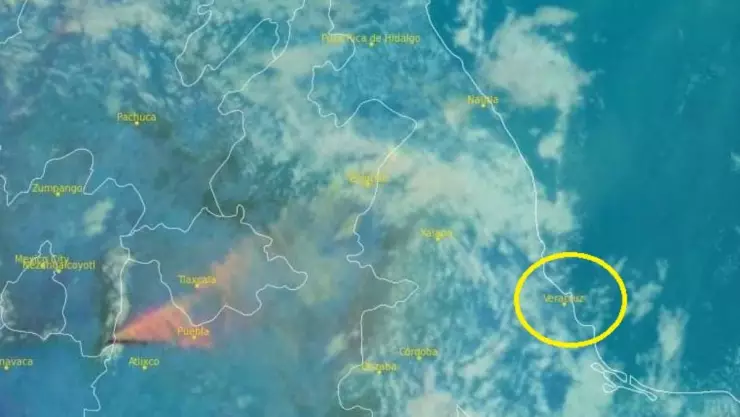 Ceniza volcanica en Veracruz.