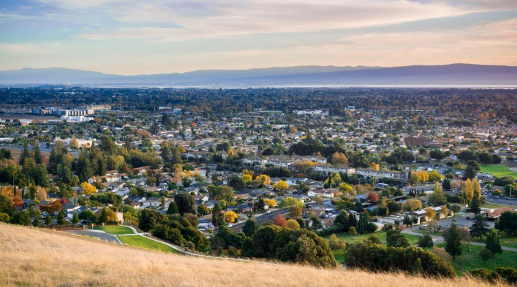 Vista aérea de la ciudad de Fremont, California
