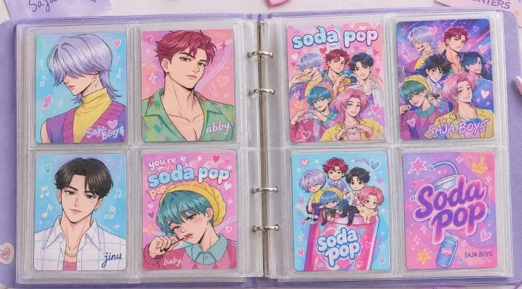 4 Photocards de Saja Boys para personalizar tus regalos y decorar tu colección como una verdadera fan de KPop Demon Hunters
