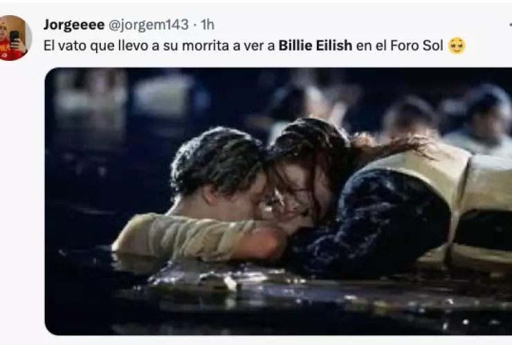 Usuarios recordaron el Titanic para hacer memes sobre la lluvia en el concierto de Billie Eilish