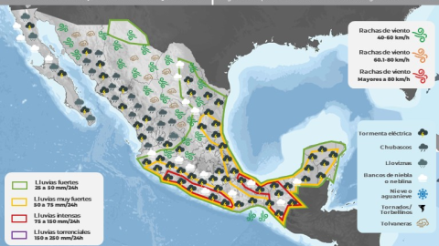 Clima en México 24 de agosto de 2023
