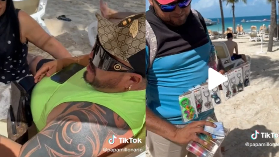 Tiktoker ‘Papá millonario’ regala dinero a vendedor ambulante en Cancún