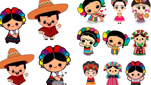 Plantillas poner caras septiembre mes patrio