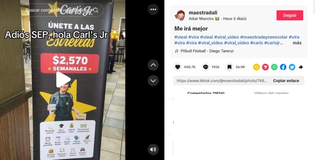 Maestra SEP comida rápida