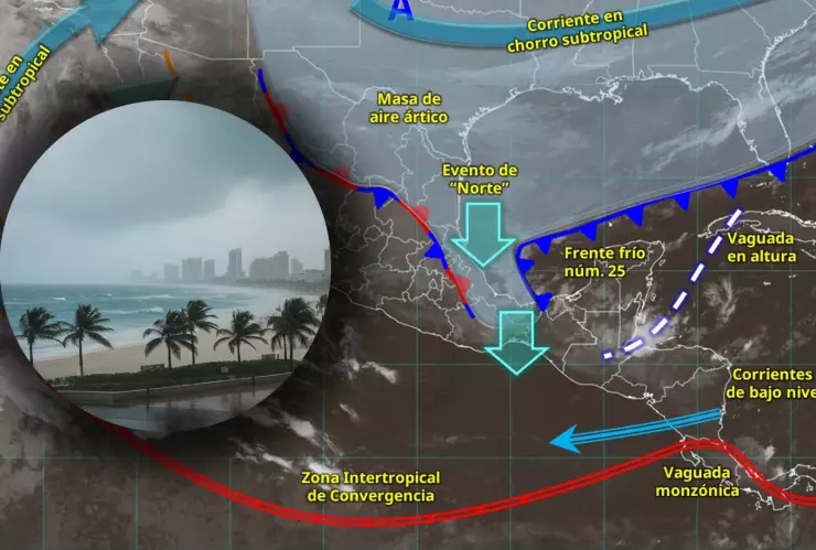 Frente Frío No. 25 causará lluvia en Quintana Roo hoy: Pronóstico del clima en Cancún este martes 30 de diciembre de 2025