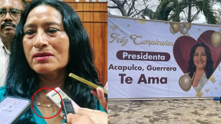 Alcaldesa de Acapulco y collar de 200 mil pesos.