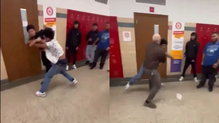 VIDEO | Dramática pelea entre alumnos de secundaria; un maestro también termina golpeado en la cara