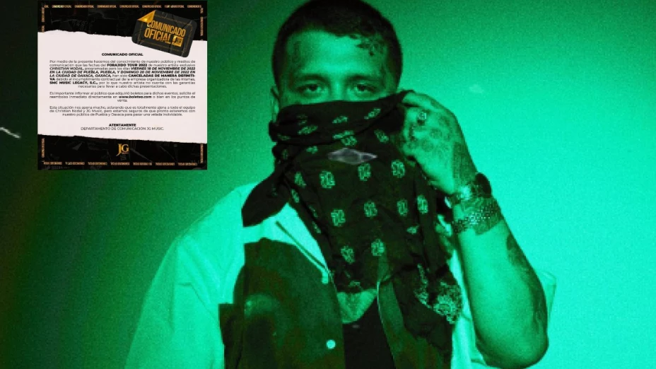 Christian Nodal cancela presentación en Puebla