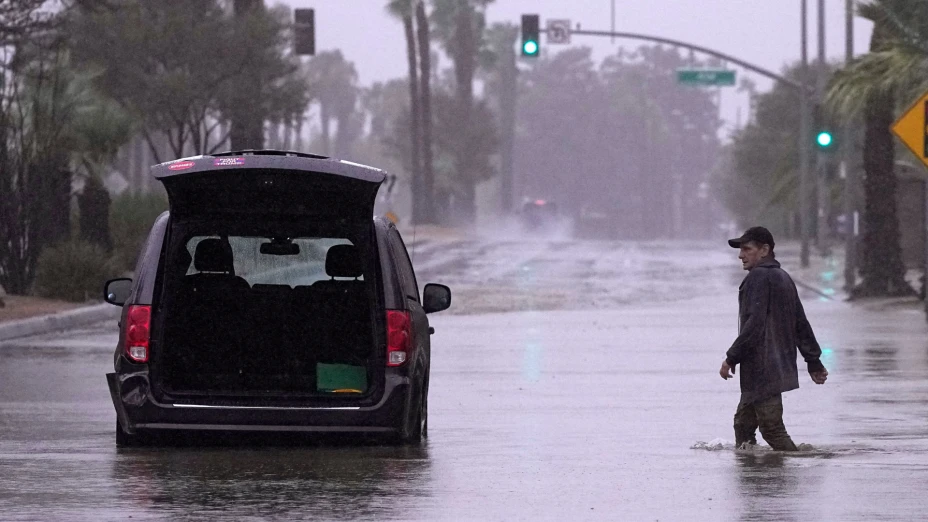 Inundaciones por huracán Hilary en California.
