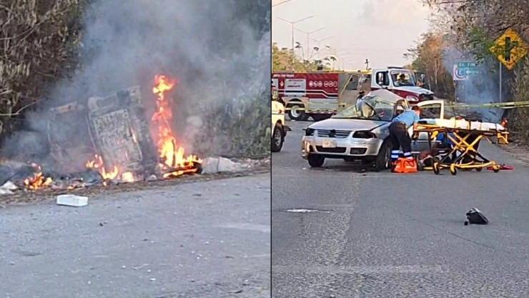 ¡Choque mortal! Fuerte accidente en Playa del Carmen deja al menos un muerto hoy 15 de abril