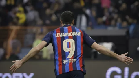 Robert Lewandowski celebra su gol ante Real Madrid