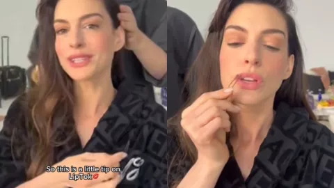 VIDEO: Anne Hathaway sorprende con increíble truco para dar volumen a los labios