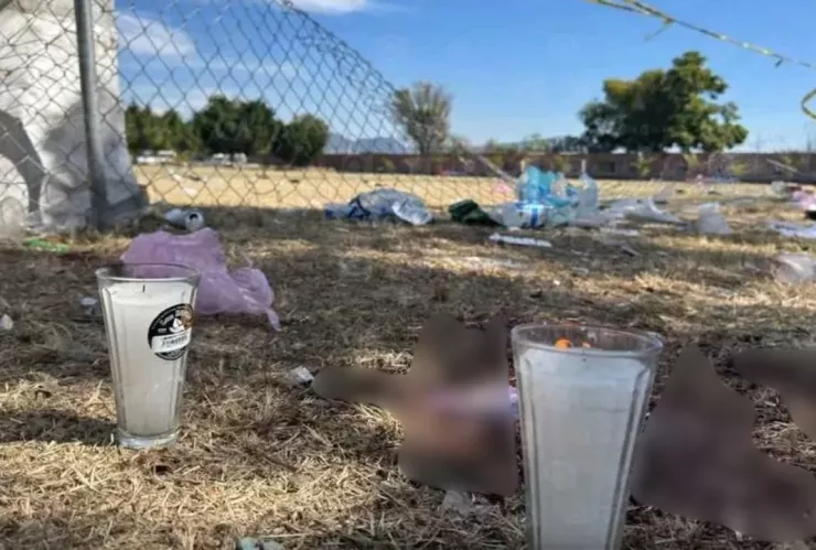 Así quedó la cancha donde ocurrió masacre en Guanajuato