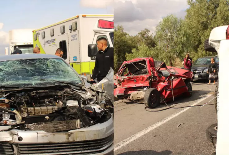 Tráiler provoca carambola en la autopista México-Pachuca.