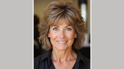 Corte asimétrico con volumen - cortes modernos para mujeres de 50+