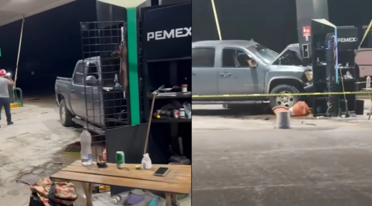 gasolinera Colima choque contra bombas