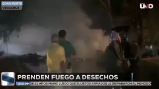 Incendian bolsas de basura para bloquear accesos en colonias de Álamo ¿Cuál es el motivo?