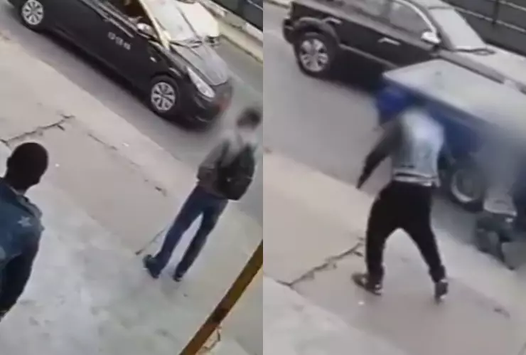 Así es como el vagabundo empujó a un hombre en Chile.