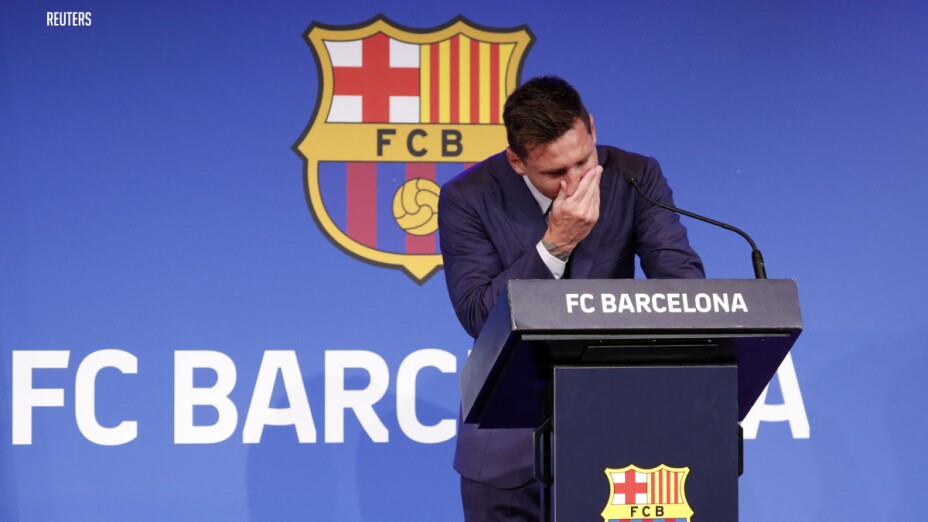 Lionel Messi se despide llorando del club Barcelona
