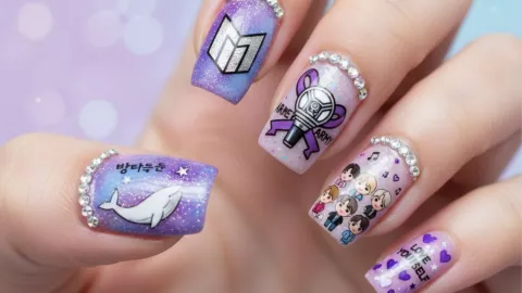6 diseños de uñas inspirados en BTS, BLACKPINK y más grupos de k-pop hechos por la IA